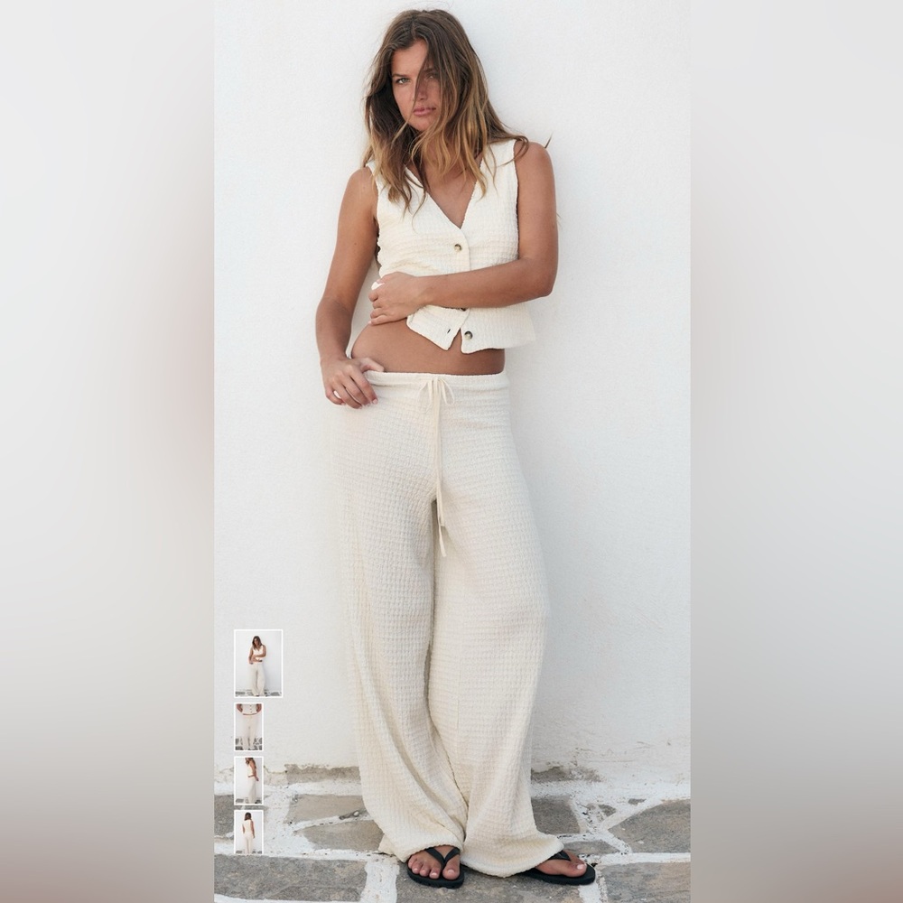 Zara Textured Straight Leg Pants